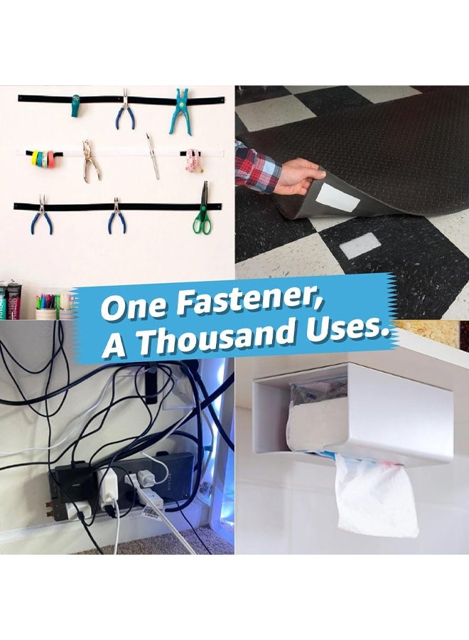 20 قطعة من شرائط الفيلكرو اللاصقة مقاس 1 × 4 بوصة، شريط 20 Pieces Hook and Loop Strips with Adhesive 1x4 inch Strips with Adhesive Strong Sticky Back Adhesive Fasten Mounting Tape Instead of Holes and Screws for Home or Office Use(White) لاصق قوي من الخلف، شريط تثبيت لاصق بدلاً من الثقوب والبراغي للاستخدام المنزلي أو المكتبي (أبيض) - Image 5